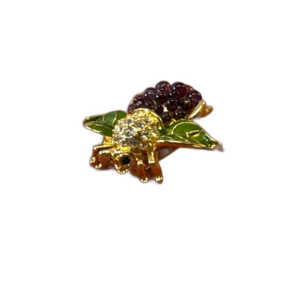 Joan Rivers Grape Bunch bee brooch - Picture 3 of 4